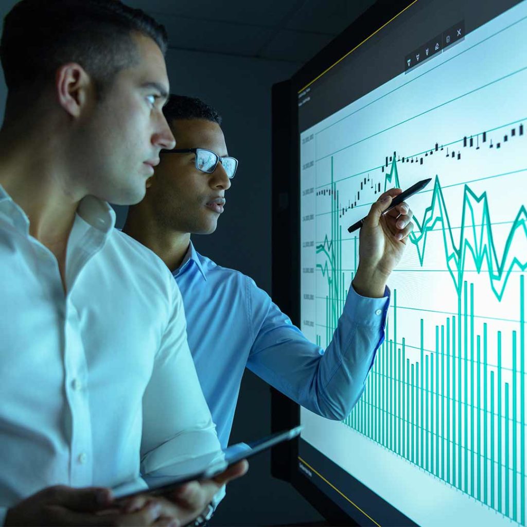 Man viewing data
